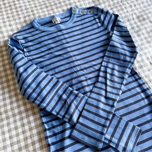 J. Crew Striped button-shoulder tee